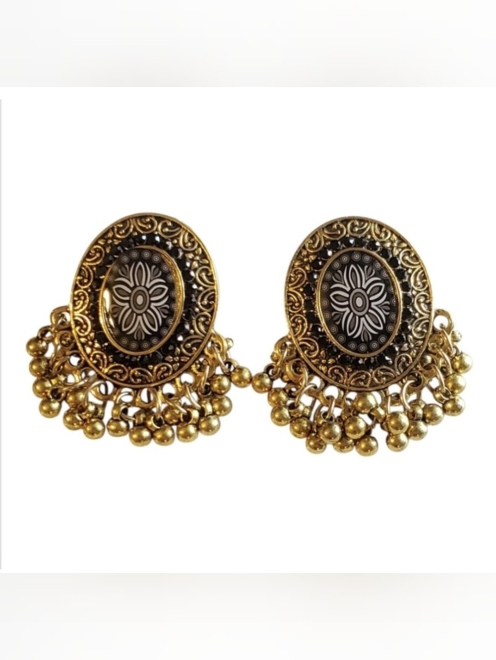 Elegant Vintage Style Indian Jhumka Statement Earrings